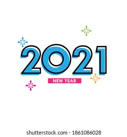 Happy New Years 2021 Celebration Vector Template Design Illustration