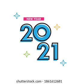 Happy New Years 2021 Celebration Vector Template Design Illustration