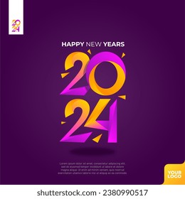 Happy new years 2024 logotype