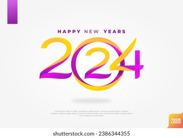 Happy new years 2024 logotype