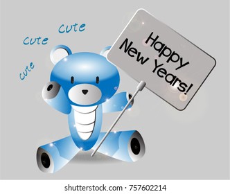 Happy New Years, Beautiful greeting card poster with calligraphy text