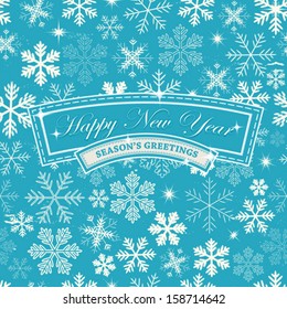 Happy New Year's Eve Background/ Illustration of a seamless abstract happy new year's eve wallpaper, for winter season's greetings, december and january holidays background with snowflakes patterns