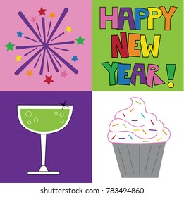 Happy New Years Icons