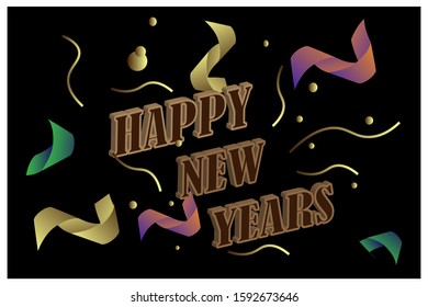 Happy New Years vector banner, you can edit it