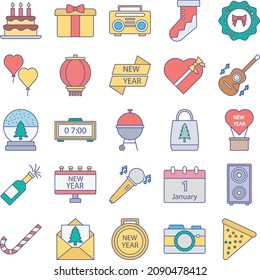 Happy new years vector icon Isolated Vector icon which can easily modify or edit
