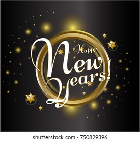 happy new years vector text Calligraphic Lettering design card template. Creative typography for Holiday Greeting Gift Poster. Calligraphy Font style Banner