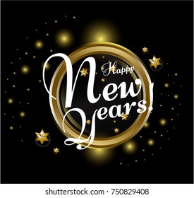 happy new years vector text Calligraphic Lettering design card template. Creative typography for Holiday Greeting Gift Poster. Calligraphy Font style Banner