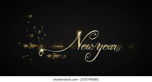 Happy newyear letters banner, Happy new year vector art and illustration. can use for, landing page, template, ui, web, mobile app, poster, banner, flyer, background