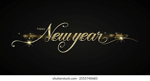 Happy newyear letters banner, Happy new year vector art and illustration. can use for, landing page, template, ui, web, mobile app, poster, banner, flyer, background