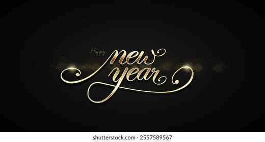 Happy newyear letters banner, Happy new year vector art and illustration. can use for, landing page, template, ui, web, mobile app, poster, banner, flyer, background