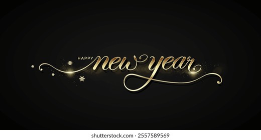 Happy newyear letters banner, Happy new year vector art and illustration. can use for, landing page, template, ui, web, mobile app, poster, banner, flyer, background