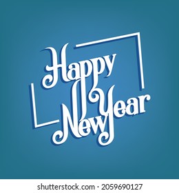 Happy Newyear Letters Banner, Vector Art And Illustration.