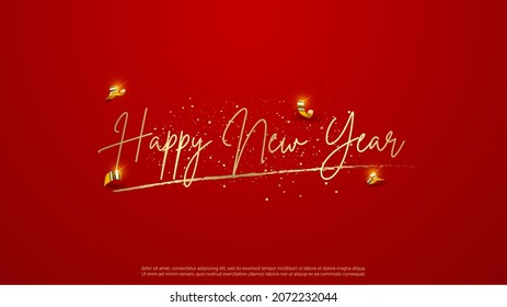 Happy newyear letters banner, vector art and illustration. can use for, landing page, template, banner, flyer, background