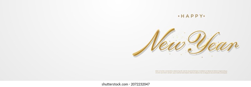 Happy Newyear Letters Banner, Vector Art And Illustration. Template, Banner, Flyer, Background