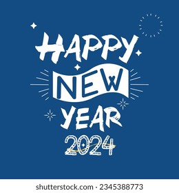 Happy newyear letters banner, vector art and illustration