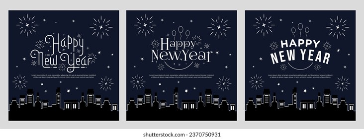 Happy newyear letters banner  vector art and illustration