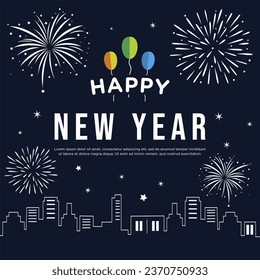 Happy newyear letters banner  vector art and illustration