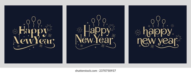 Happy newyear letters banner  vector art and illustration