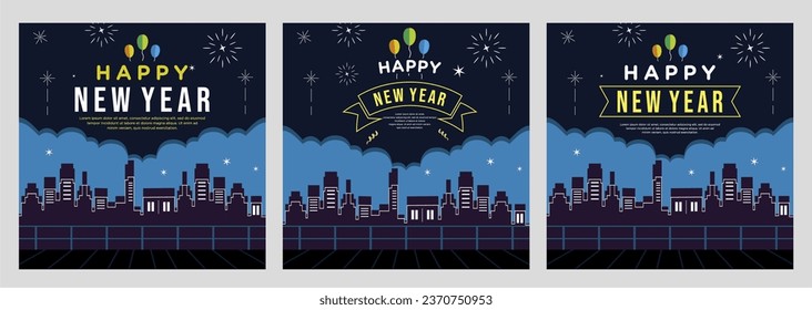 Happy newyear letters banner  vector art and illustration
