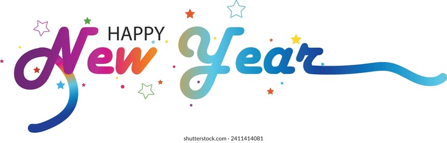 Happy newyear letters banner, vector art and illustration. can use for, landing page, template, ui, web, mobile app, poster, banner,background