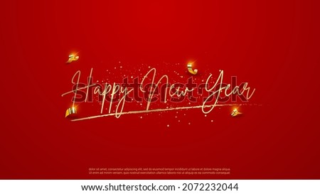 Happy newyear letters banner, vector art and illustration. can use for, landing page, template, banner, flyer, background