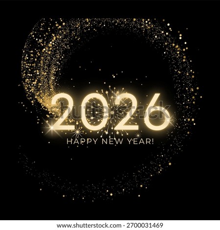 Happy newyear letters banner, vector art and illustration. can use for, landing page, template, ui, web, mobile app, poster, banner, flyer, background