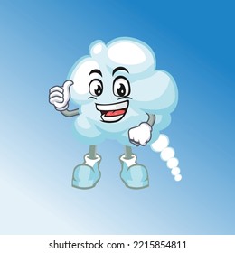 Dibujo feliz de la mascota de nubes