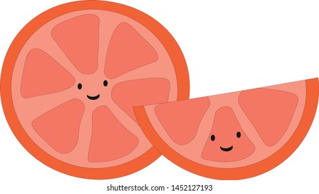 Happy nice cute orange with smiley face