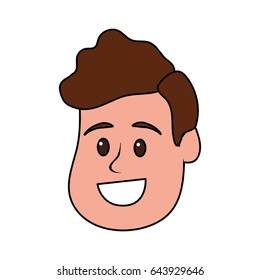 happy and nice head man with hairstyle