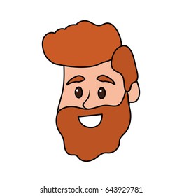 happy and nice head man with hairstyle