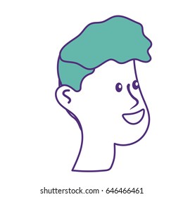happy and nice head man with hairstyle