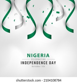 Happy Nigeria Independence Day October 1th Celebration Vector Design Illustration. Template for Poster, Banner, Advertising, Greeting Card or Print Design Element