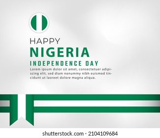 Happy Nigeria Independence Day October 1th Celebration Vector Design Illustration. Template for Poster, Banner, Advertising, Greeting Card or Print Design Element