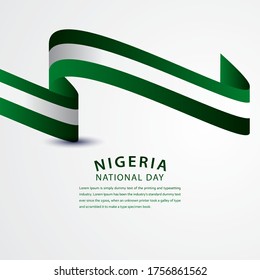 Happy Nigeria National Day Celebration Vector Template Design Illustration