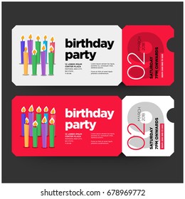 Happy Ninth Invitation Ticket Card With Nine Candles