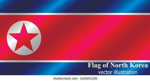 Happy North Korea day button. Bright button with flag of North Korea. Banner illustration with flag. Vector illustration.