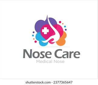 happy nose care logo designs for medical and clinic service