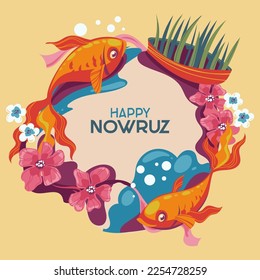 Happy Nowruz Celebration Greeting Card Design