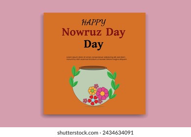 happy nowruz day banner design social media post