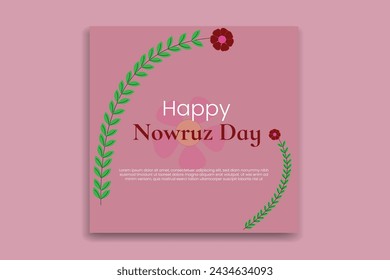 happy nowruz day banner design social media post