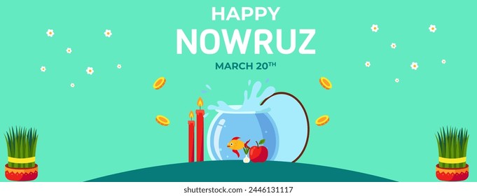 Happy Nowruz Holiday Concept festival background of Parsi. Vector illustration.