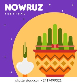 Happy nowruz instagram posts collection. Happy nowruz festival background illustration