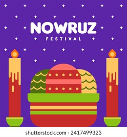 Happy nowruz instagram posts collection. Happy nowruz festival background illustration