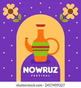 Happy nowruz instagram posts collection. Happy nowruz festival background illustration