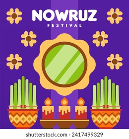 Happy nowruz instagram posts collection. Happy nowruz festival background illustration