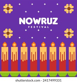 Happy nowruz instagram posts collection. Happy nowruz festival background illustration