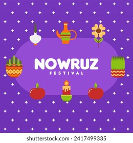 Happy nowruz instagram posts collection. Happy nowruz festival background illustration