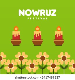 Happy nowruz instagram posts collection. Happy nowruz festival background illustration