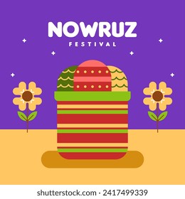 Happy nowruz instagram posts collection. Happy nowruz festival background illustration