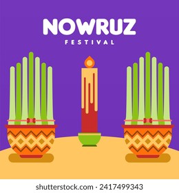 Happy nowruz instagram posts collection. Happy nowruz festival background illustration